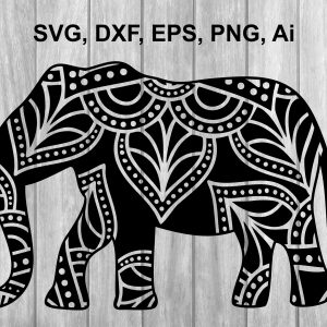 Elephant Mandala Vector svg file