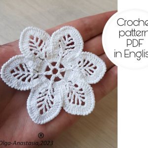 Crochet white openwork flower crochet pattern