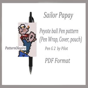 SAILOR PAPAY Pen wraps bead pattern PDF file Bead peyote pattern Bead cover pen Olegirabeadpatterns