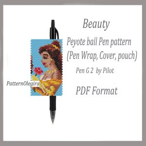 BEAUTY Pen wraps bead pattern PDF file Bead peyote pattern Bead cover pen Olegirabeadpatterns