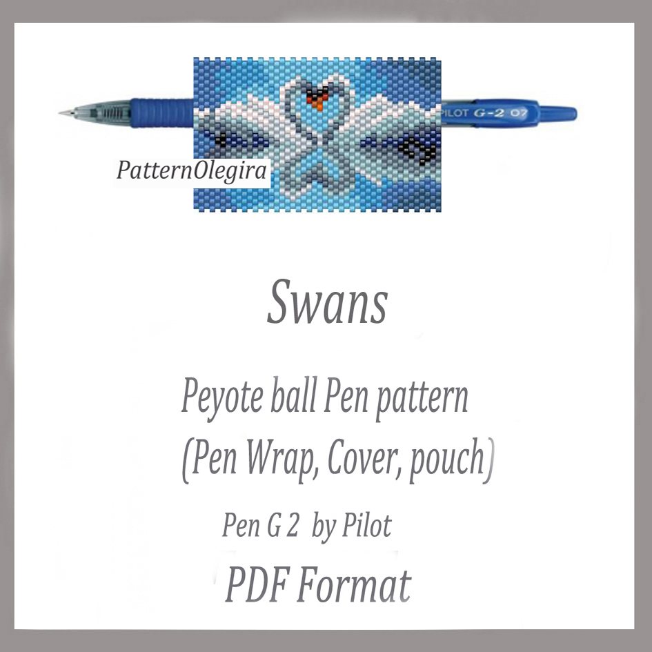 SWANS bead pattern PDF file Bead pen wraps pilot G2 1 SWANS Bead pattern PDF file Bead pen wraps Swans Bead cover pen Olegirabeadpatterns
