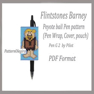 Flintstones Barney Bead pattern PDF file Bead pen wraps Flintstones Barney Bead cover pen Olegirabeadpatterns