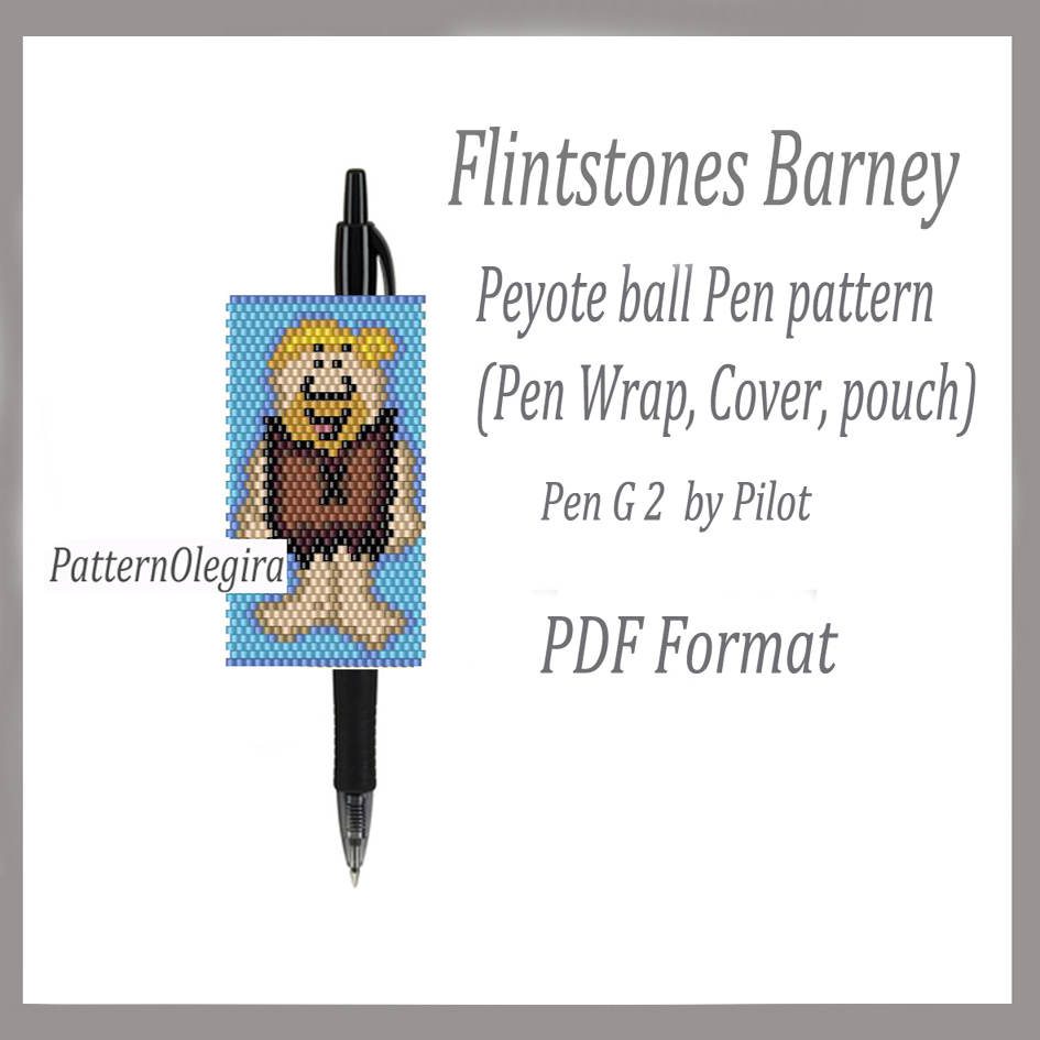 FLINTSTONES BARNEY bead pattern PDF file Bead pen wraps pilot G2