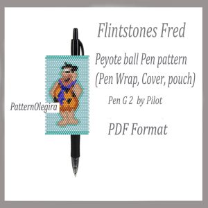 Flintstones Fred Bead pattern PDF file Bead pen wraps Flintstones Fred Bead cover pen Olegirabeadpatterns