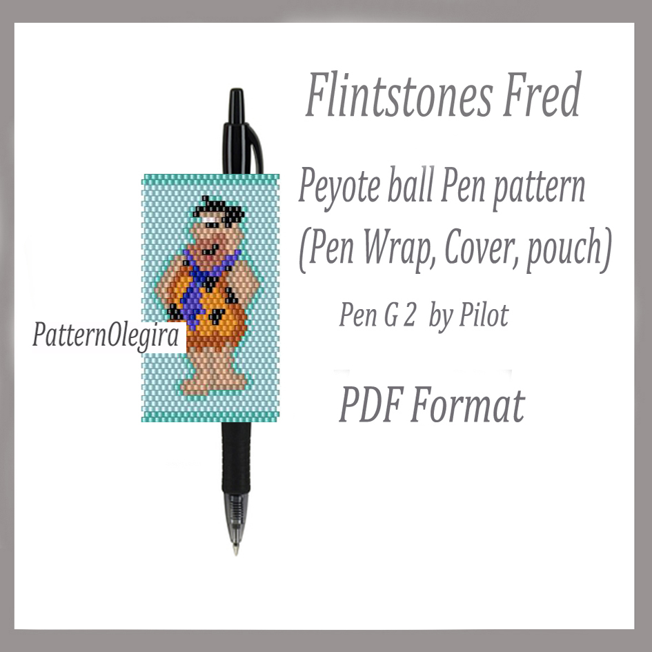 FLINTSTONES FRED bead pattern PDF file Bead pen wraps pilot G2