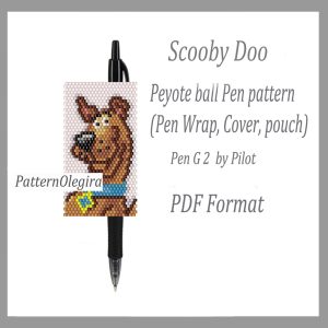 SCOOBY DOO Pen wraps bead pattern PDF file Bead peyote pattern Bead cover pen Olegirabeadpatterns