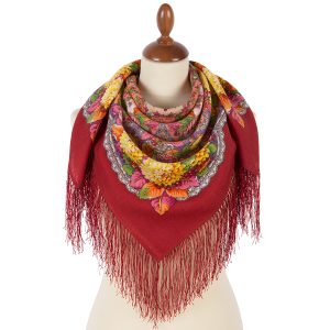 1920-5 Original Pavlovo Posad Russian Shawl 100% Wool scarf 89×89 cm