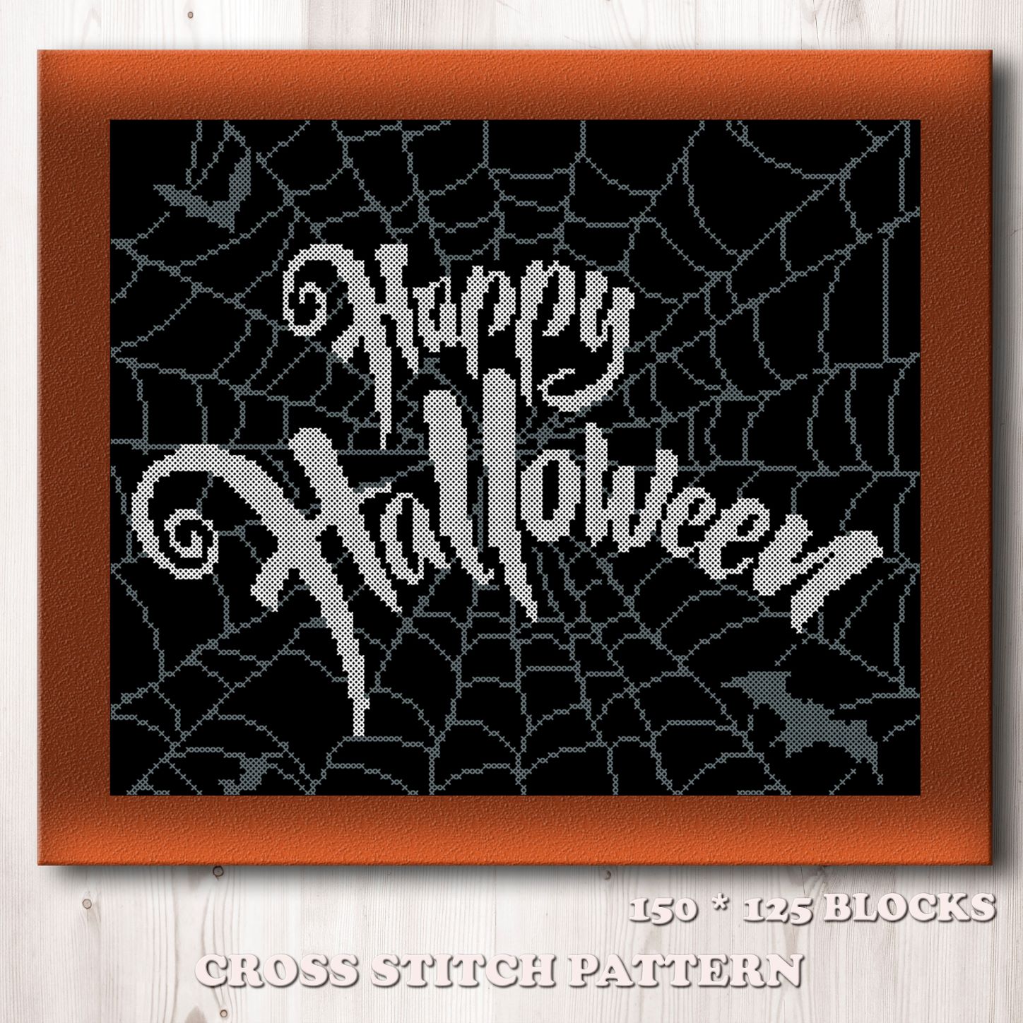 Happy halloween cross stitch pattern