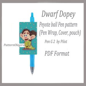 DWARF DOPEY Bead pattern PDF file Bead cover pen Bead pen wraps Beading pattern Dopey patterns Olegirabeadpatterns