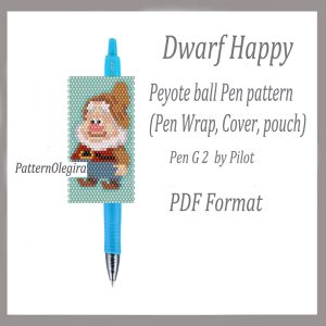 DWARF HAPPY Bead pattern PDF file Bead cover pen Bead pen wraps Beading pattern Happy patterns Olegirabeadpatterns