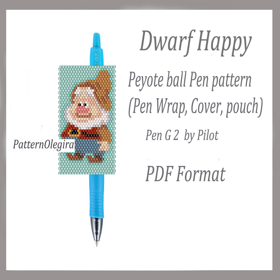 DWARF HAPPY bead pattern PDF file Bead pen wraps pilot G2