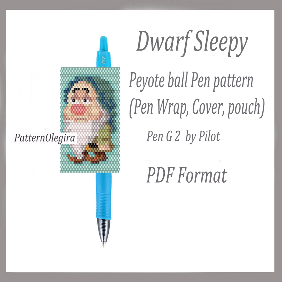 Dwarf Sleepy pattern bead pen wraps Olegirabeadpatterns