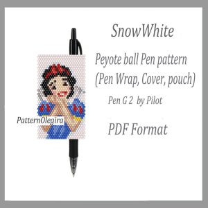 SNOW WHITE Bead pattern PDF file Bead cover pen Bead pen wraps Beading pattern Snow White patterns Olegirabeadpatterns