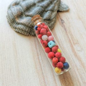 Set of beads in a bottle more 40pcs.Beach finds A117
