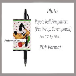 PLUTO Bead pattern PDF file Bead cover pen Bead pen wraps Beading pattern Pluto Dog patterns Olegirabeadpatterns