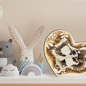 Valentines Day Heart Set Of 3 Paper Cut, Laser Cut Wood