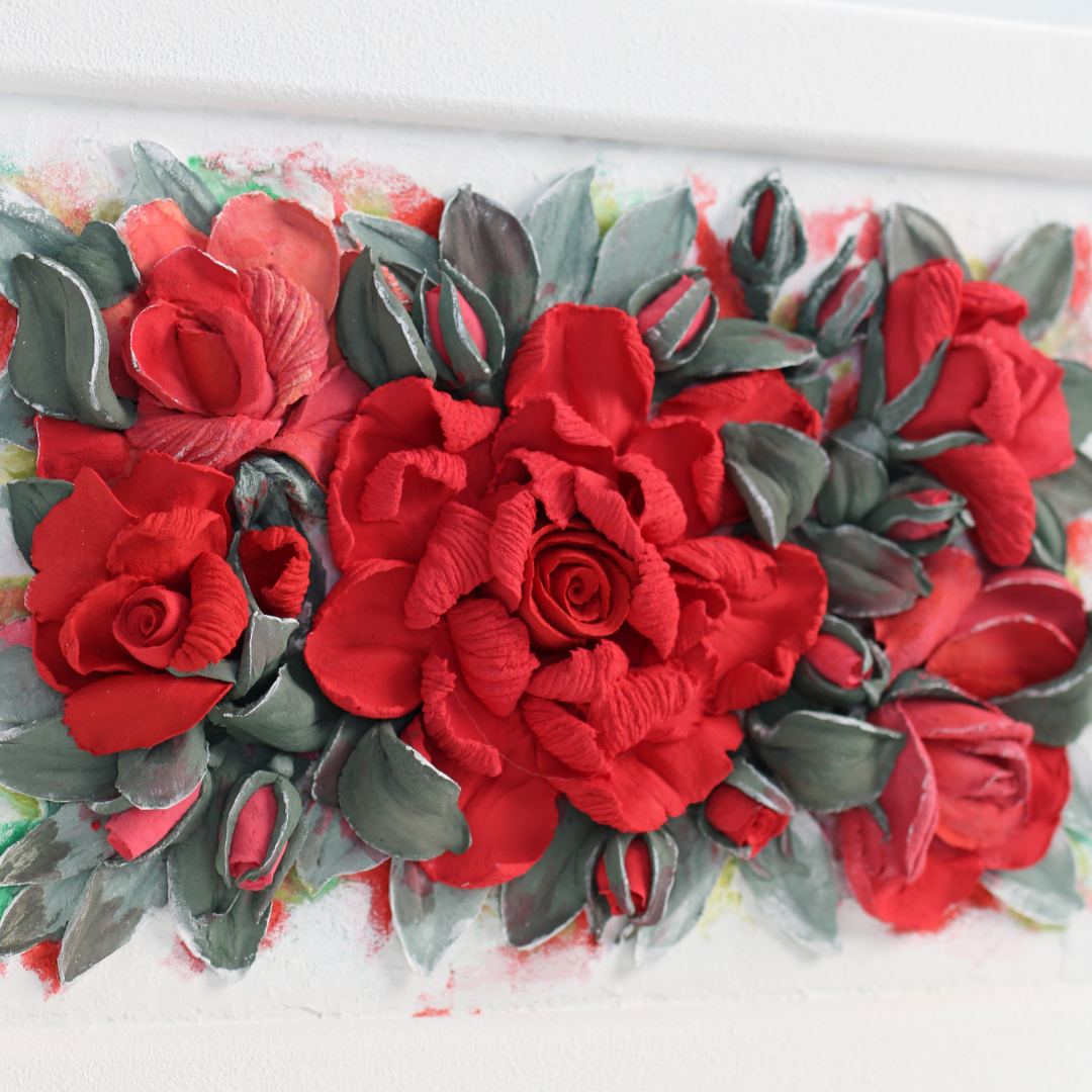 Wall26 - Red Pink Flowers Bridal Bouquet - 3D Canvas Art Wall Decor - 100 inchx144 inch, Size: 100 x 144