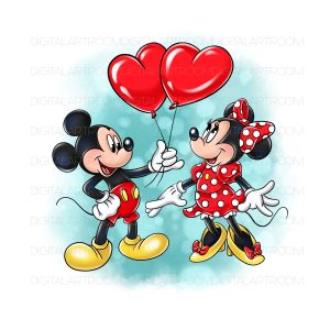 Two funny mouses Valentine Day Sublimation design