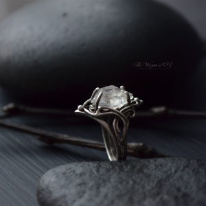 Herkimer diamond ring in sterling silver Perfect birthday gift