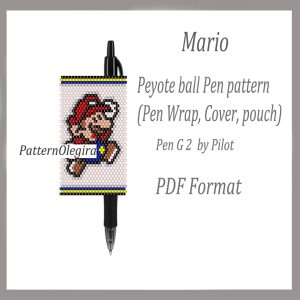 MARIO Bead pattern PDF file Bead cover pen Bead pen wraps Beading pattern Mario patterns Olegirabeadpatterns