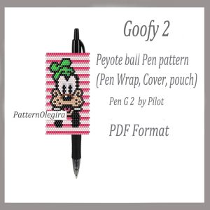 GOOFY 2 Bead pattern PDF file Bead cover pen Bead pen wraps Beading pattern Goofy 2 patterns Olegirabeadpatterns