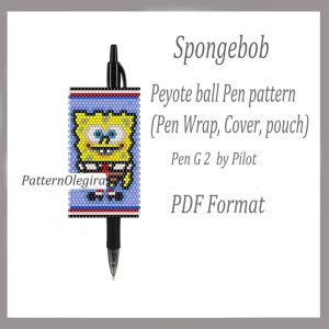SPONGEBOB Bead pattern PDF file Bead cover pen Bead pen wraps Beading pattern Spongebob patterns Olegirabeadpatterns