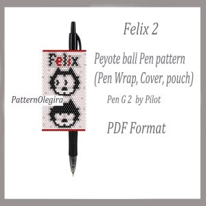 FELIX 2 Bead pattern PDF file Bead pen wraps Felix Bead cover pen Olegirabeadpatterns