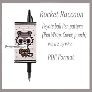 ROCKET RACCOON Bead pattern PDF file Bead pen wraps Rocket Raccoon Bead cover pen Olegirabeadpatterns