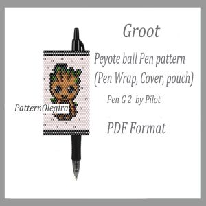 GROOT Bead pattern PDF file Bead pen wraps Groot Bead cover pen Olegirabeadpatterns