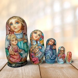Matryoshka Russian Tales. Russian Wooden Doll Nesting Doll 5 pes.
