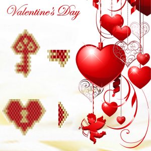 Brick stitch pattern Valentine's Day