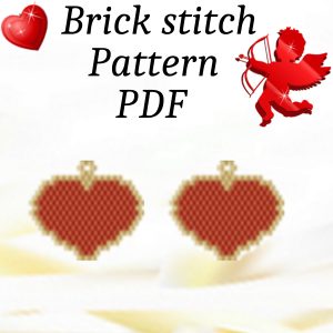 Handmade Marketplace 502 Brick stitch pattern Valentine's Day