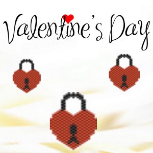 Handmade Marketplace 499 Peyote stitch pattern Heart Lock pendant