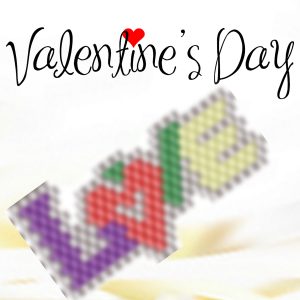Brick stitch pattern Love inscription pendant