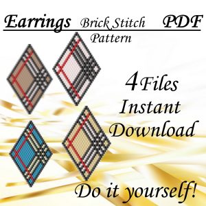 Handmade Marketplace 570 Brick stitch pattern Earrings beading pattern