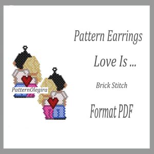LOVE IS Earrings bead pattern PDF file Love bead pattern Bead earrings pattern Olegirabeadpatterns