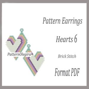 HEART 6 Earrings bead pattern PDF file Love bead pattern Bead earrings pattern Olegirabeadpatterns