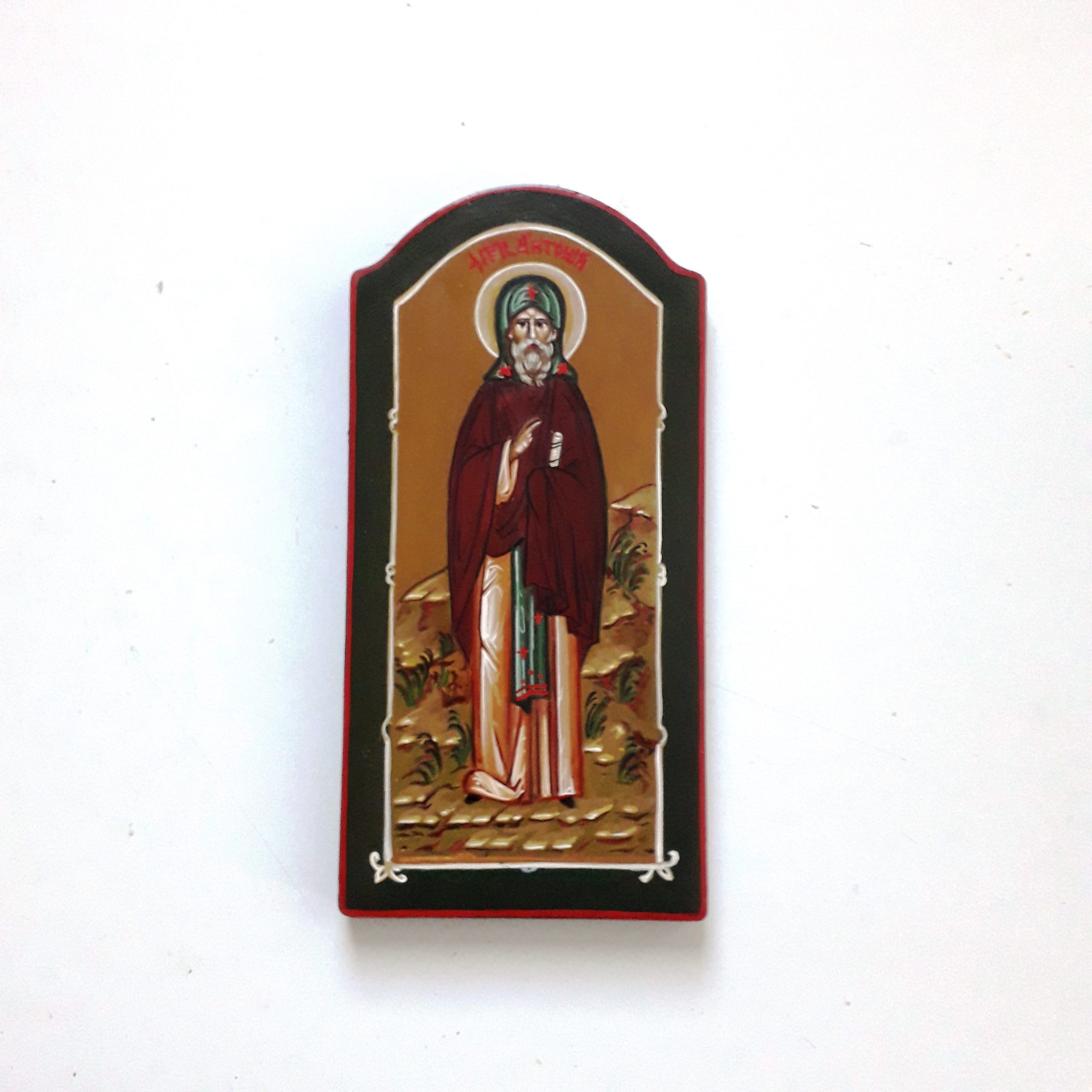 Icon Antony of Egypt Hand Painted Natural Tempera
