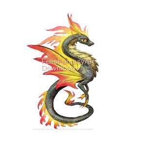 Red dragon. Printable art