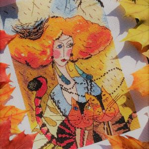 Woman cross stitch pattern