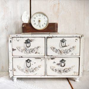 Handmade Marketplace 659 White desk organizer Shabby chic furniture Wooden jewelry box