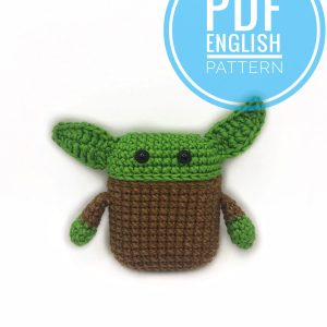 Handmade Marketplace 477 Crochet pattern case for Airpods Baby yoda