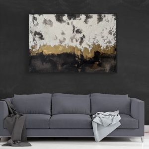 Handmade Marketplace 667 Golden textured metallic Painting on Canvas