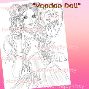 Single coloring page “Voodoo Doll”