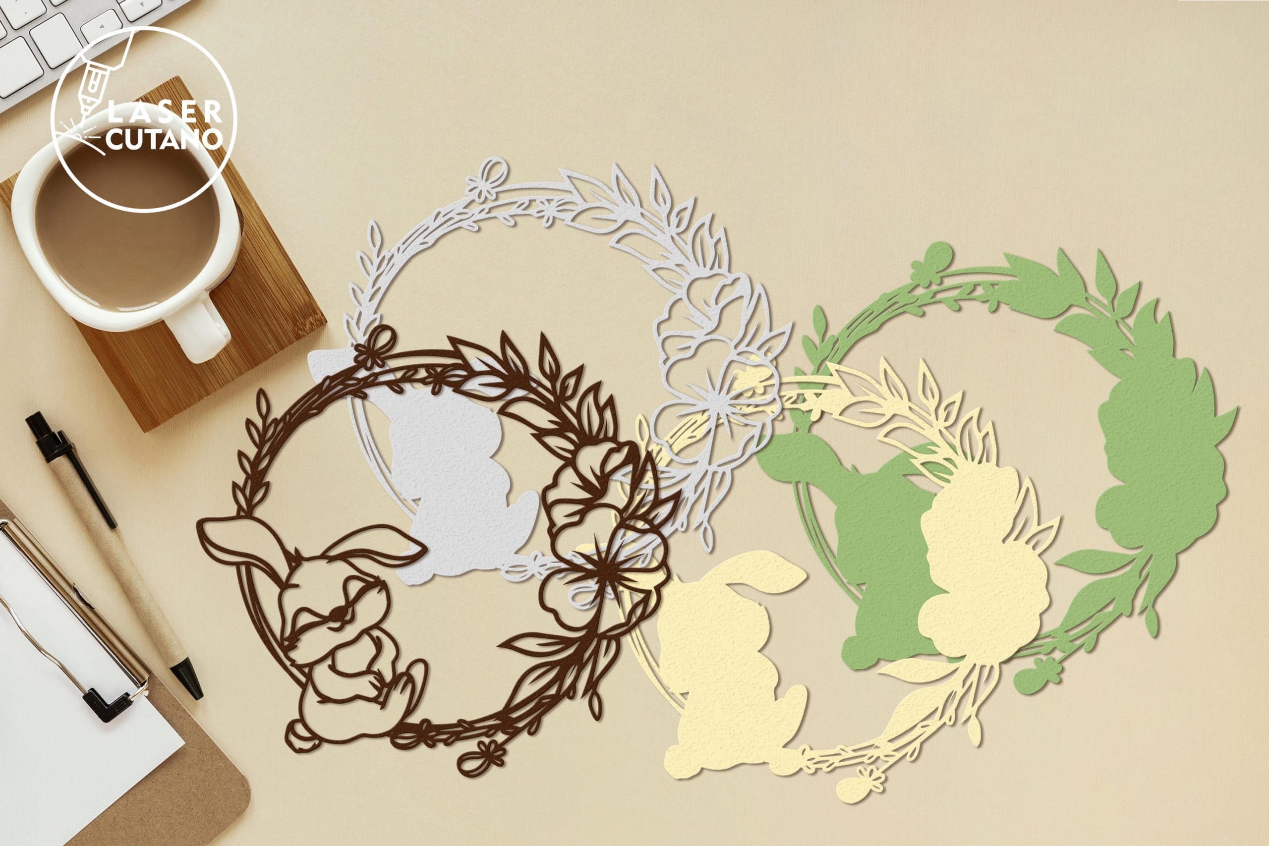 WREATH EASTER Bundle Paper Cut and Laser Cut Template 7 WREATH EASTER Bundle Paper Cut and Laser Cut Template - Image 7