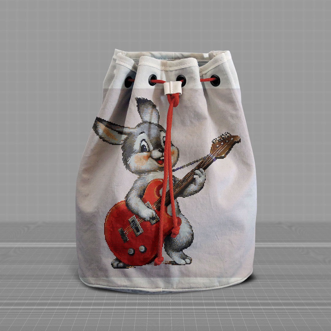 Funny Bunny with guitar cross stitch pattern 10 Funny Bunny with guitar cross stitch pattern