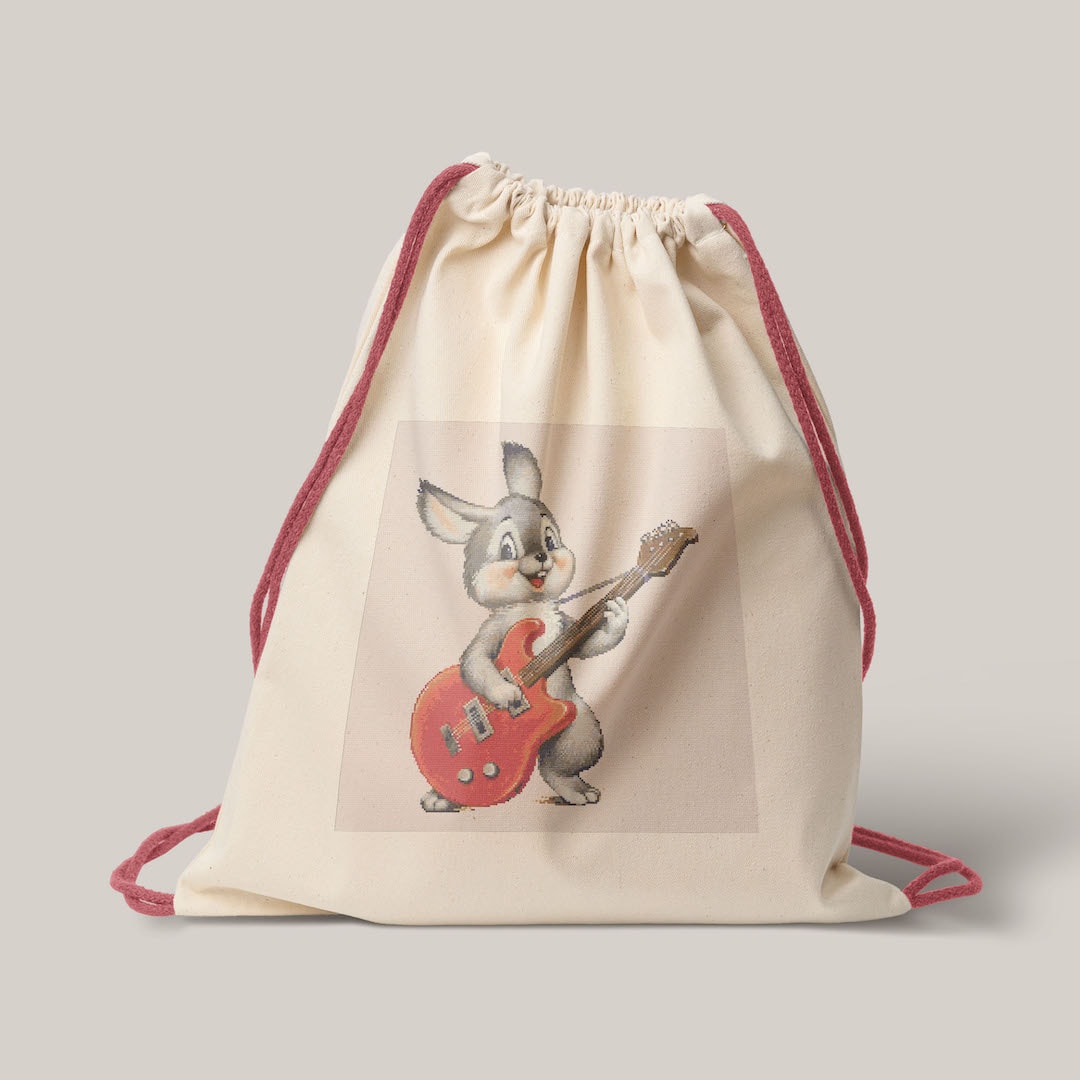 Funny Bunny with guitar cross stitch pattern 12 Funny Bunny with guitar cross stitch pattern