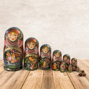 Russian Wooden Doll Matryoshka Tale Humpbacked Horse set 10 pes.
