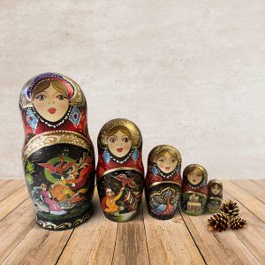 Russian Wooden Doll Matryoshka Tales Pushkin’s.Nesting Doll 5 pes.