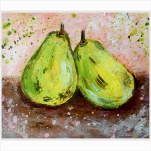 Two pears painting . Acrylic original art